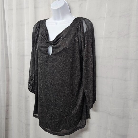 Unbranded Blouse Goth Whimsigoth Fairy Gray Glitter Sheer XL - Picture 5 of 10